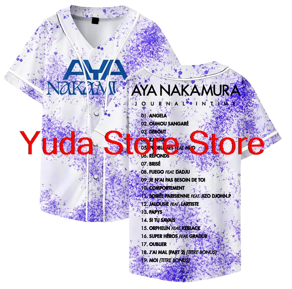 

Aya Nakamura Merch Tour Baseball Jersey Baseball T-Shirts Merch Jersey Cospaly Women Men Fashion Casual Short Sleeve Tee