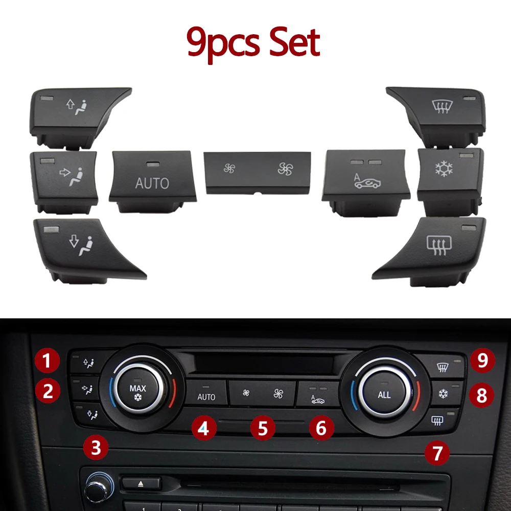 Car Dashboard Air Conditioning Ventilation Control AC Button For BMW 1 3 X1 X3 Series E81 E82 E87 E88 E84 E90 E91 E92 E93 F25