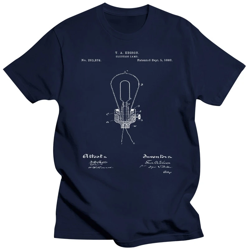 Edison Light Bulb Tops Tee T Shirt Electrician Gift Electrical Engineer Light Invention T-Shirt Cotton Short Sleeve