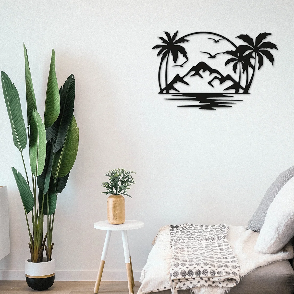 

CIFBUY Deco Tropical Palm Tree Wall Plaque Decorative Metal Art Outdoor Indoor Use Garden Livingroom Bedroom Background Home Dec