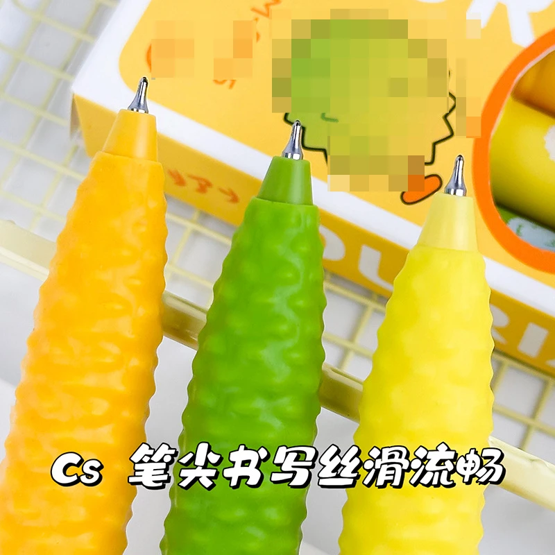 Muller durian flavor pocket pen creative fruit press gel pen CS quick-drying flavor food grade ink short pen Glass fountain pen