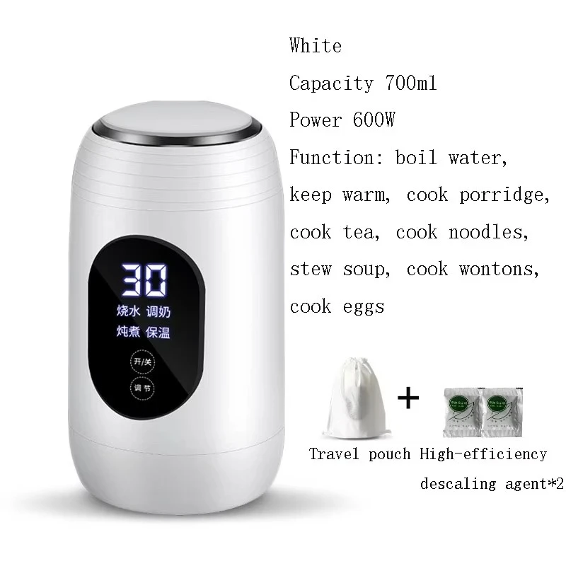 910-HoT3C 700ml Multifunctional Travel Delicate Appearance Electric Kettle Thermal Switch Rechargeable Electric Kettle Portable