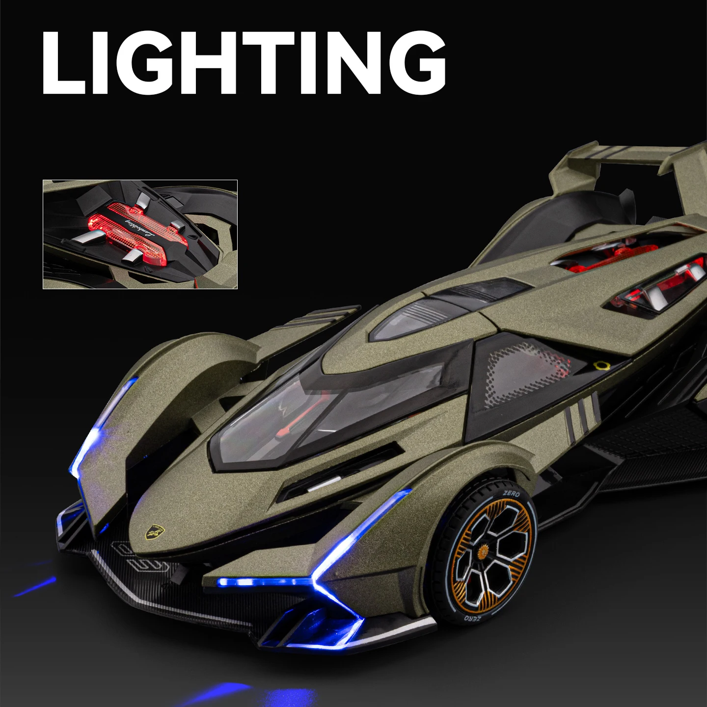 Nieuwe 1:24 Gesimuleerde Lambo V12Gt Legering Model Auto Geluid En Licht Trek Speelgoed Auto Metalen Sportwagen Jongens Collectie Ornamenten Gift