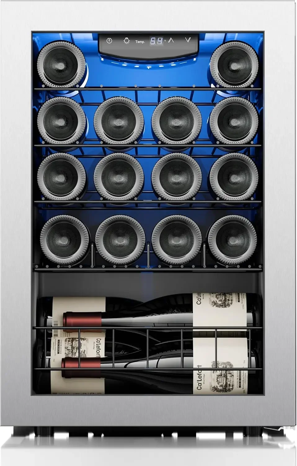 Wine Fridge, 20 Bottles Wine Cooler with Digital 38-65℉ Temper Control, Wine Cooler Refrigerator Freestanding and Unde
