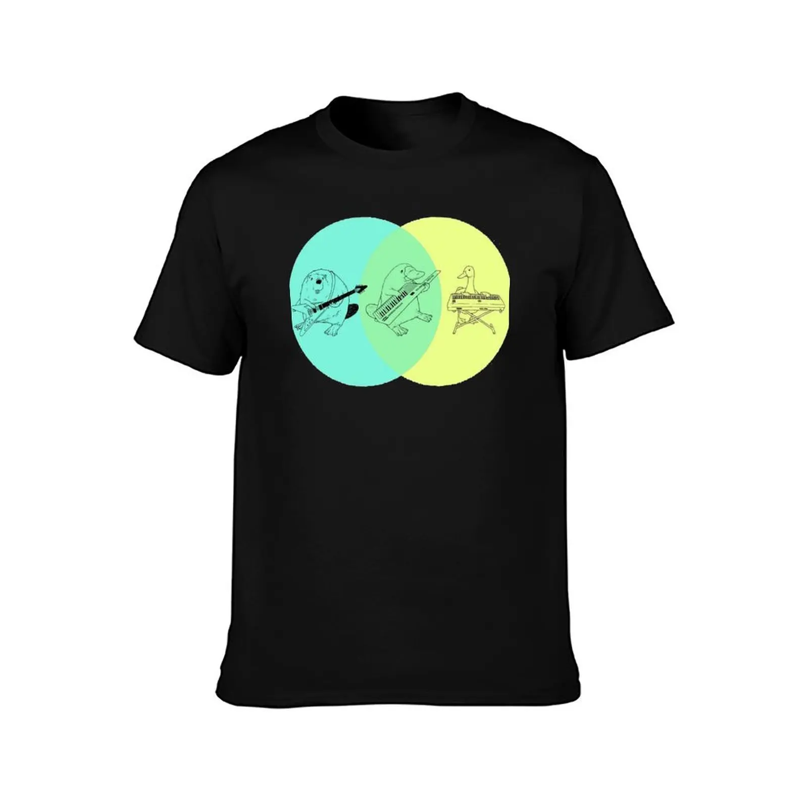 Keytar Platypus Venn Diagram Essential T-Shirt Summer Casual Cotton Tee Oversized Streetwear Tops Vintage Graphic Print