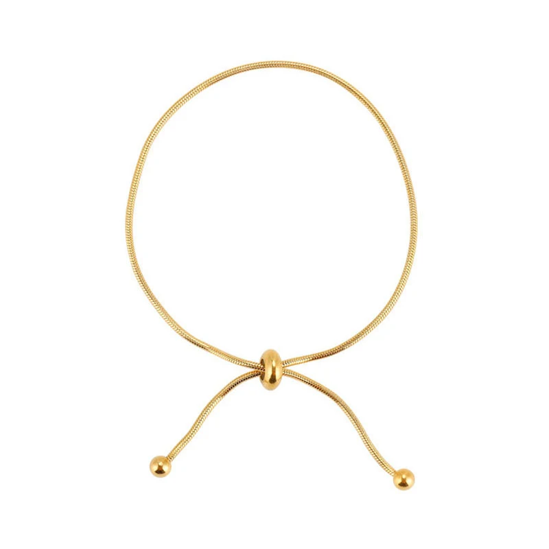Minimalist Stainless Steel Snake Chain Bracelet for Women Girls Gold Color Adjustable Bracelet Simple Snake Bone Chain Bracelets