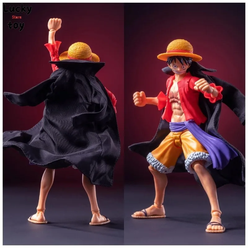 Shf 1/12 Male Custom One Piece Straw Hat Windbreaker Coat Scene Props Clothes for 6in Action Figures Body Dolls Model