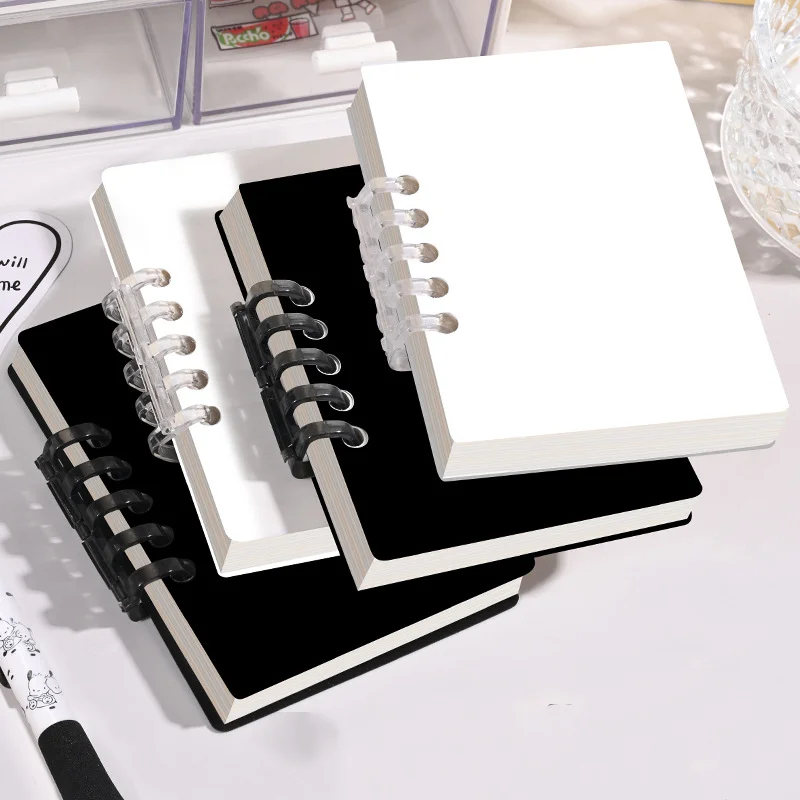 4 Stück Taschennotizbücher, tragbare Notizbücher, loseblättrige Planer, A7 loseblättrige Mini-Notizbücher, Spiralgebundene Notizbücher – Detail 2