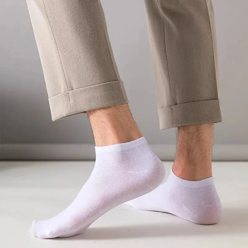 Men Low‑Cut Business Work Ankle Socks Solid Color Soft Breathable Casual Daily Wear For Workplace Office Working