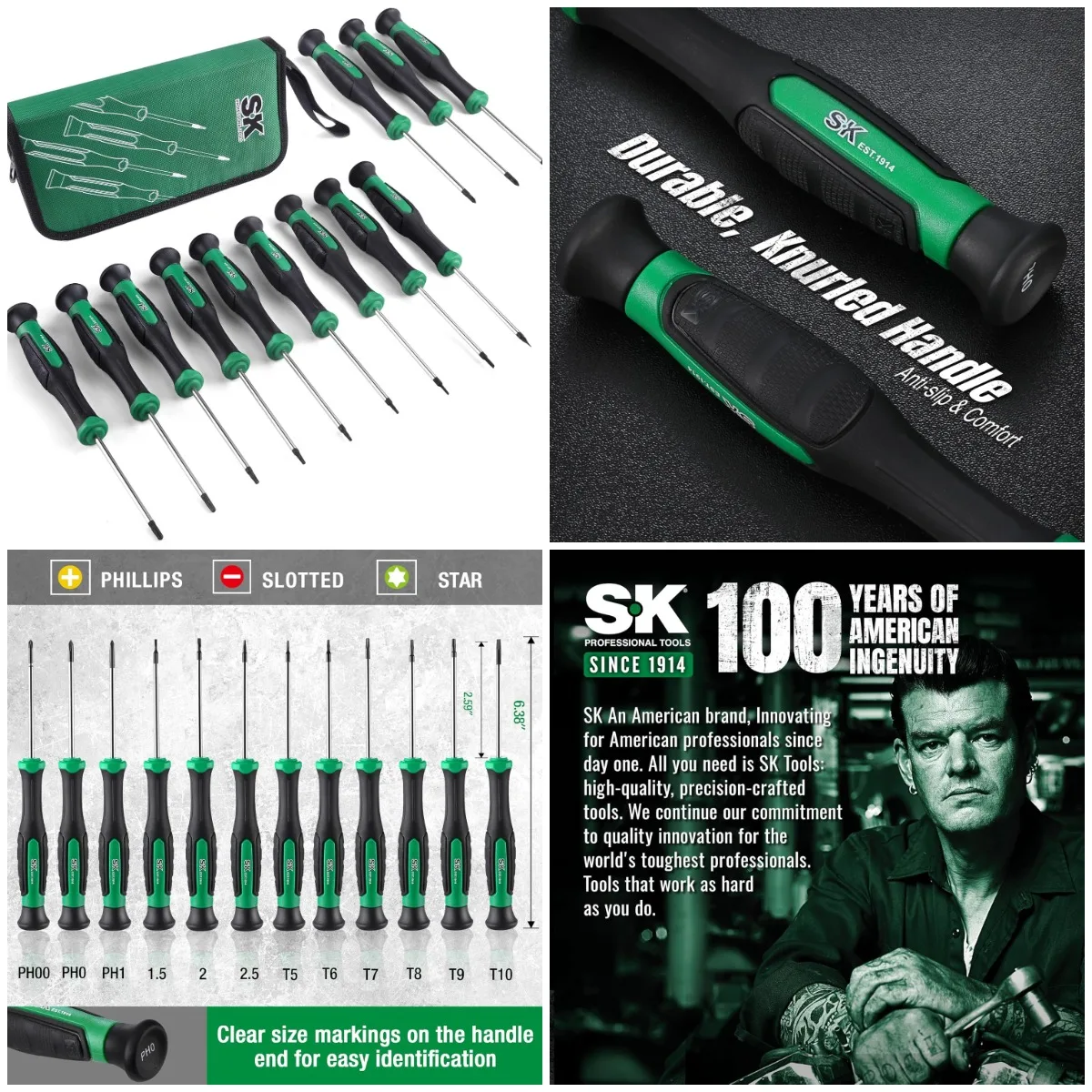 

Набор мини-отверток из 12 предметов с магнитными наконечниками, легированная сталь премиум-класса, ручка SureGrip, сумка на молнии