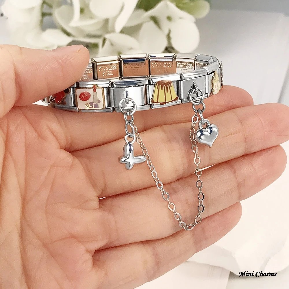 Modischer Stern-Mond-Sonne-Katzenpfoten-Anhänger mit Hängekette, italienische Charms, passend für 9mm Armbänder, Edelstahlschmuck, DIY-Bastelzubehör – Detail 5
