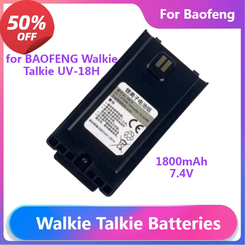

Walkie Talkie Batteries BL-18 for BAOFENG Walkie Talkie UV-18H UV-18L UV18 Pro Max Two Way Radios 1800mAh