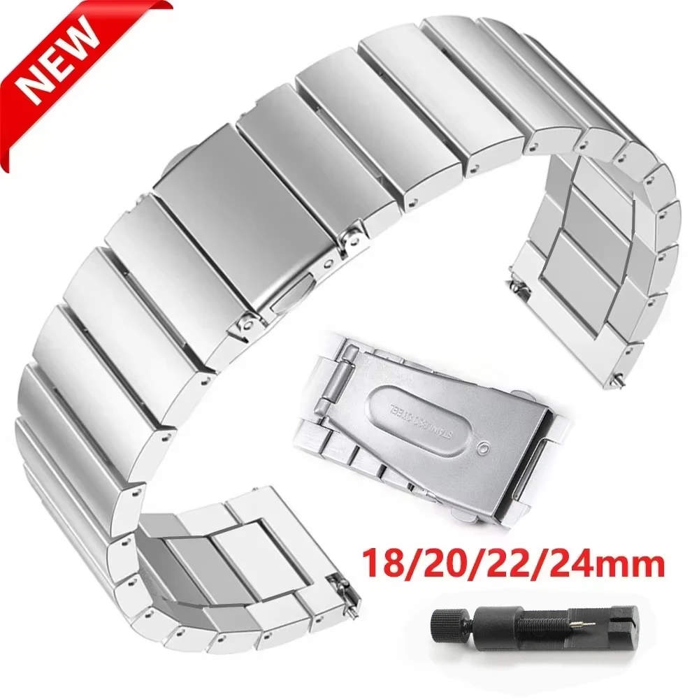 BINLUN Remplacement Bracelets de Montre en Acier Inoxydable Extrémité Droite et
