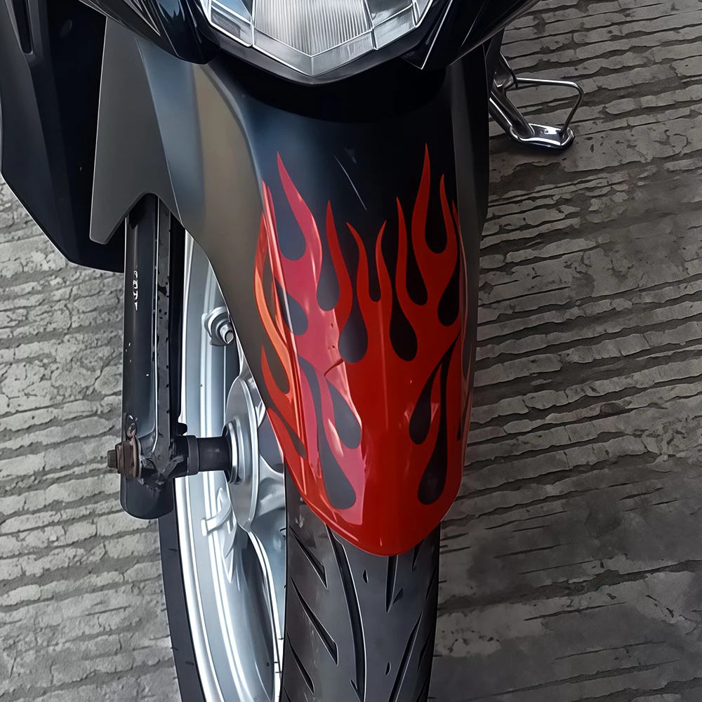 Flame Vinyl Sticker, Waterproof Durable Mudguard Decal for Honda Yamaha Suzuki Ducati KTM Motorcycle view 6