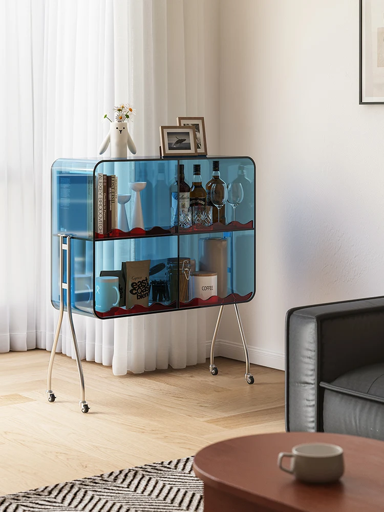 

Acrylic Mobile Shelf Storage Cabinet Wine Cabinet
