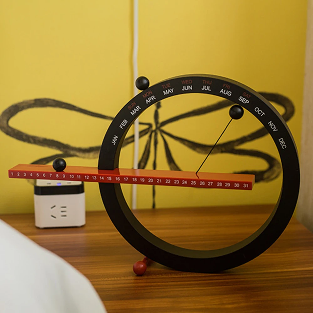 

Вечный календарь с магнитным шаром и датой недели месяца, декор настольного календаря, новинка, настольный календарь для украшения спальни