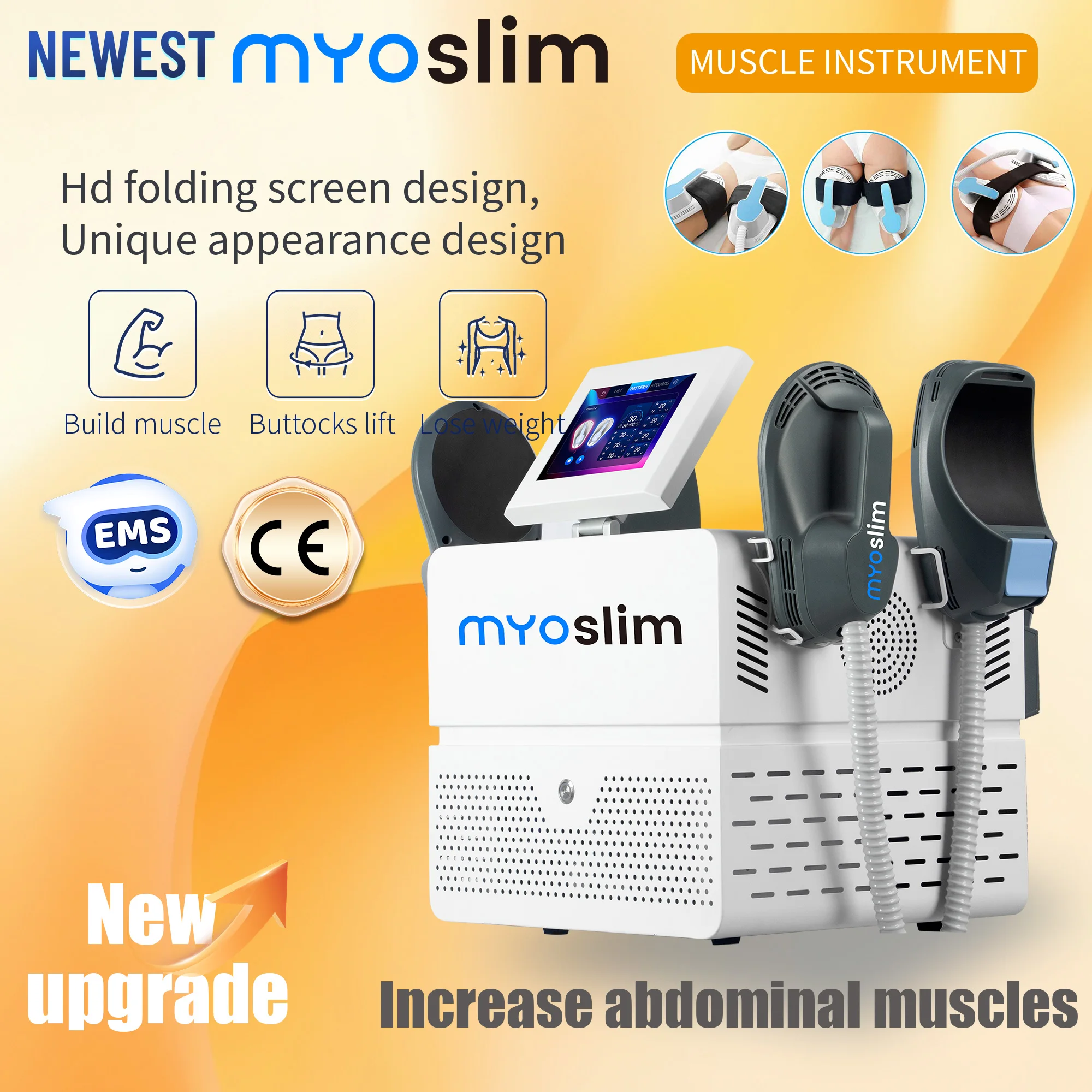 

New RF EMS body shaping machineMYOSlimportable pelvic pad muscle stimulation slimming technology body shaping fat electromagneti