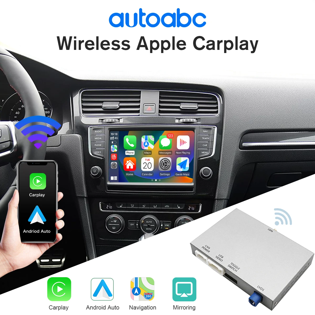 2025 New Wireless Carplay Android Auto Module Box For VW