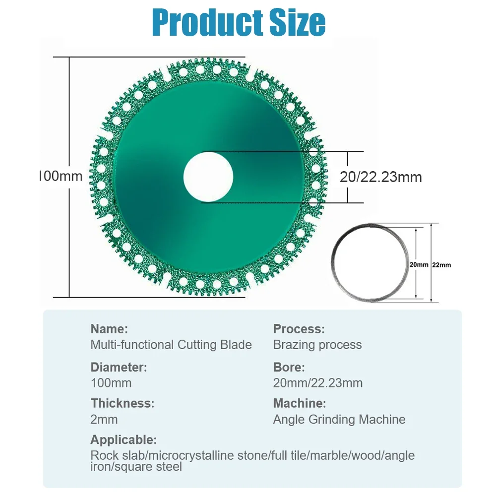 Indestructible Ultra-Thin Saw Blade Diamond 10cm Cutting Disc Composite Multifunctional Marble Tile Cut for Grinder