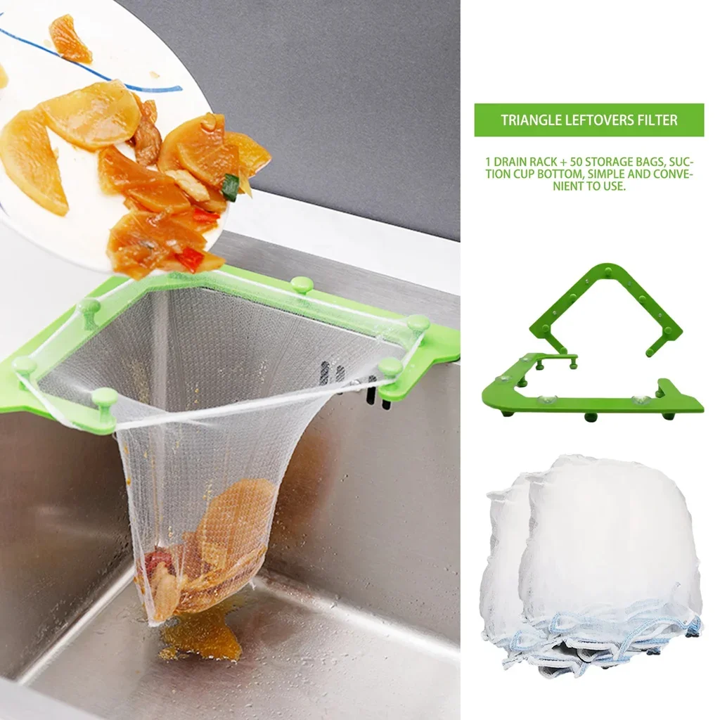 Kitchen Triangular Sink Strainer Drain Vegetable Fruit Drainer Basket Rack For kitchen accessories Storage Sink Filter Shelf