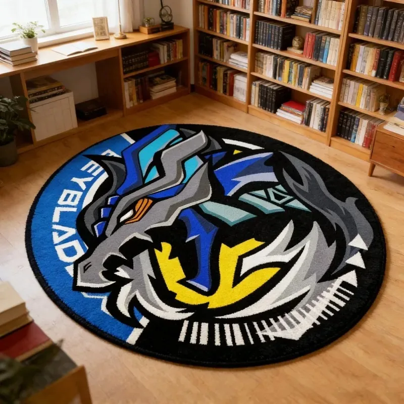 Dreamy Galaxy Cloud Round Area Rug Soft Non‑Slip Floor Carpet Colorful Star Sky Art Mat for Living Room Bedroom Sofa Home Decor