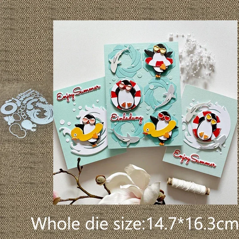 

New Design Craft Metal stencil mold Cutting Die Penguin Holiday decoration scrapbook die cut Album Paper Card Craft Embossing