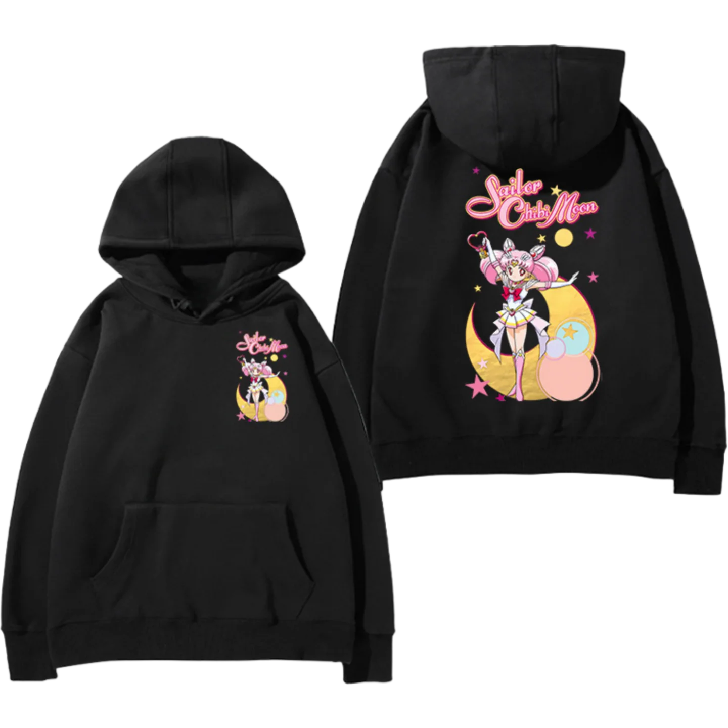 

Свитер с капюшоном для родителей и детей с принтом Сейлор Мун в стиле аниме, мужской и женский осенне-зимний бархатный универсальный топ