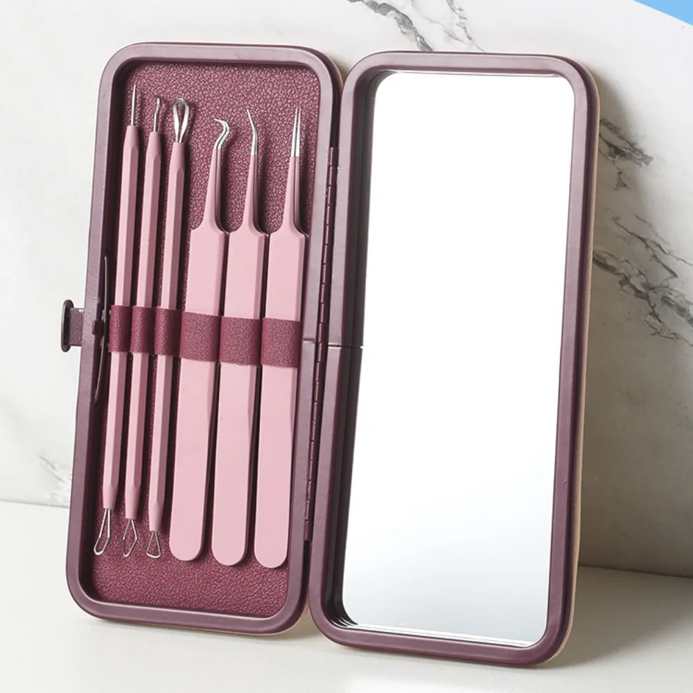 Ultra-fine Cell Pimples Blackhead Clip Light Weight Effort-saving Acne Needle Tweezers Strong Rubber and Plastic Handle