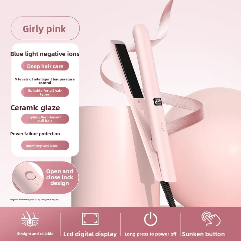 

New electric splint for straight hair and curling dual-purpose bangs student mini portable ironing board ironing curling iron
