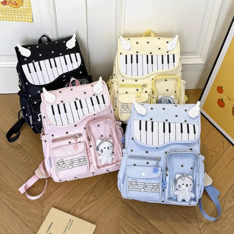 cute-star-print-piano-pattern-backpack-for-girls-large-capacity-student-school-bag-lightweight-multi-pocket-casual-daypack
