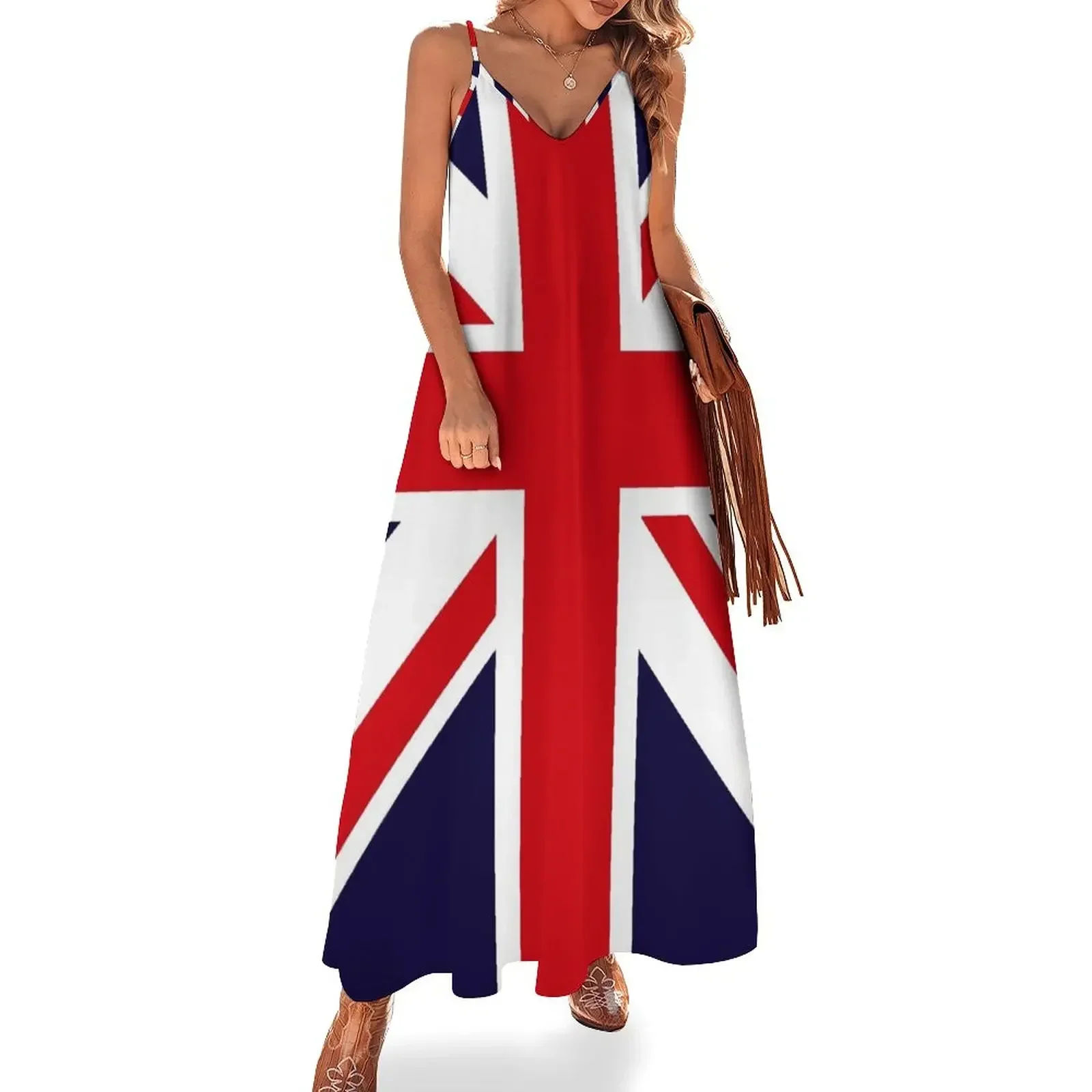 Vestido Punk sin mangas para mujer, vestido elegante con falda de verano, camiseta de Rose Union Jack Great Britain