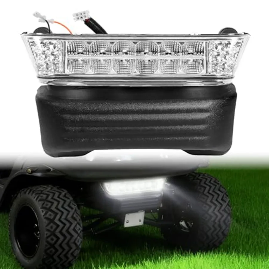 

Club Car Precedent LED headlight with bumper replacement for 2004-UP electric golf carts ABS plastic black weatherproof and plu