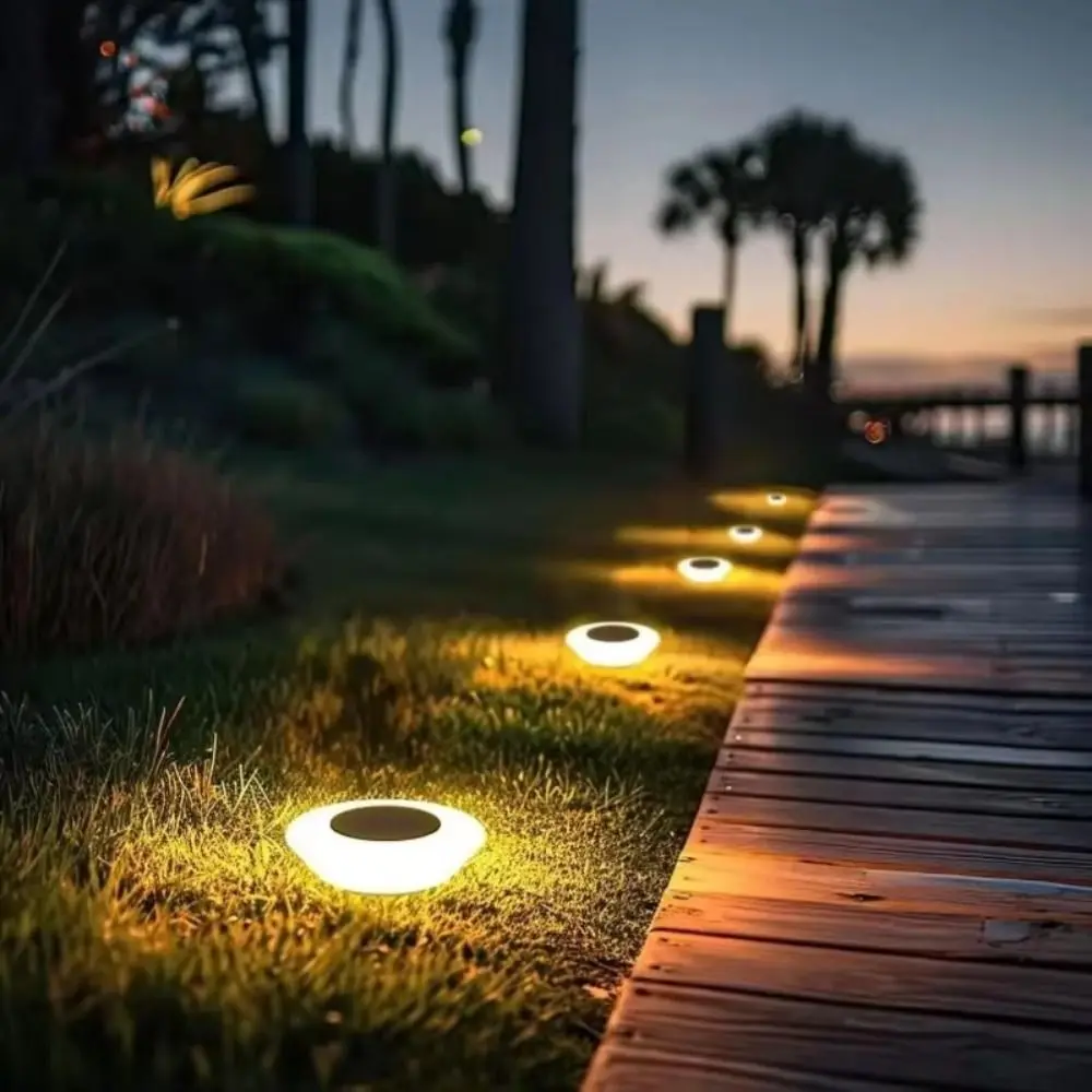 

Waterproof Ground Lamp Deck Lights Solar Powered Rotundity Solar Lawn Lamp Warm /White/ 14Led Solar Underground Light