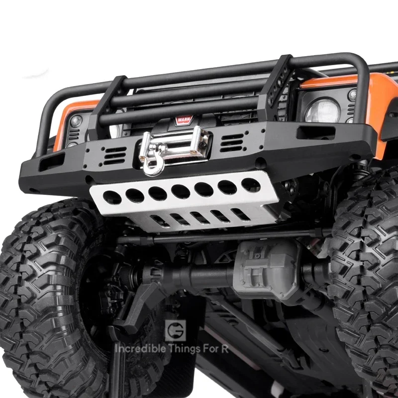 1 stks Simulatie Metalen Front Guard Rvs Armor voor 1/10 RC Crawler Auto Traxxas TRX4 Defender