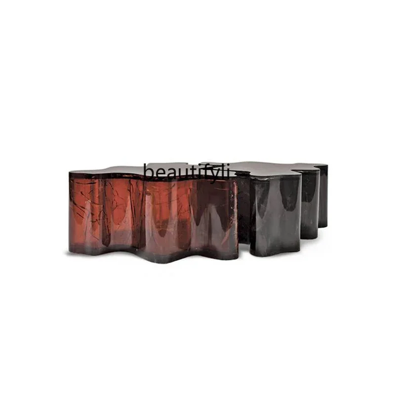 

Modern minimalist designer creative fashion imported resin living room combination coffee table light luxury coffee table