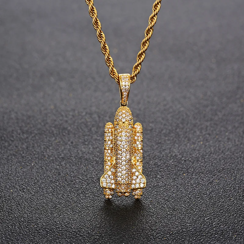 

Men's Tungsten-coated Rocket Pendant, Hypoallergenic Titanium for Club & Gaming Warriors