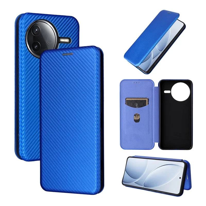 

For Xiaomi Poco F7 Pro Cover Luxury Carbon Fiber Skin Magnetic Adsorption Full Case For Xiaomi Poco F7 Ultra Phone Bags