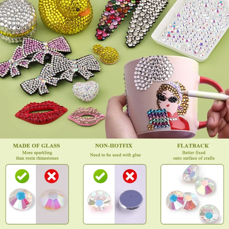 2000 قطعة SS20 5 مللي متر شفافة AB كريستال الراين فلاتباك الزجاج الأحجار الكريمة DIY بها بنفسك صياغة مسمار الفن ماكياج الديكور بهلوان Sho
