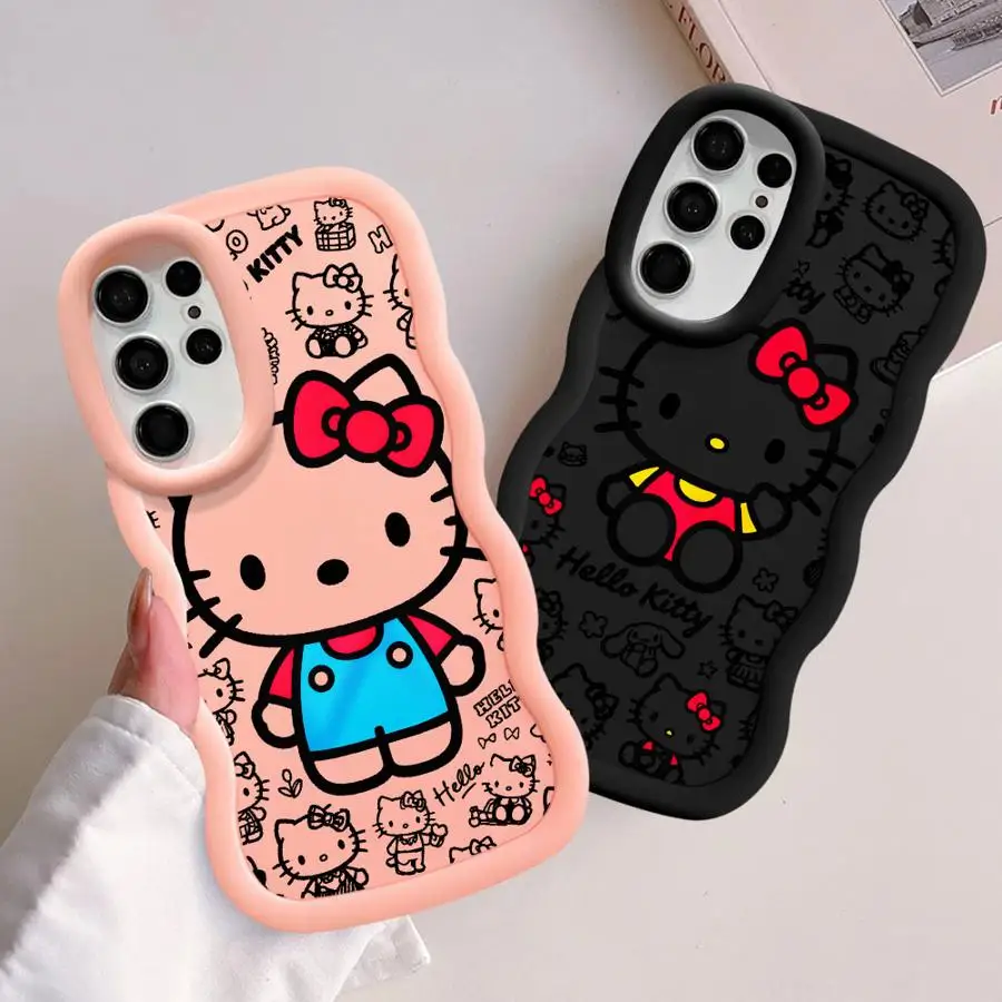 حافظة لهاتف سامسونج جالاكسي S20 FE S25 + S24 + S22 Ultra S21 S25 S23 Plus S24 غطاء هاتف ناعم لطيف القط مرحبا كيتي #5