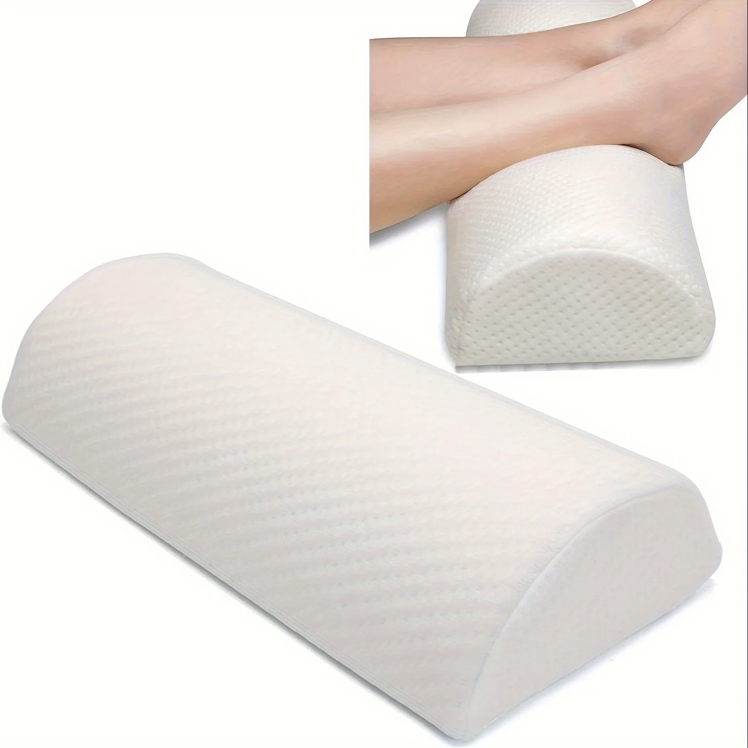Half Moon Pillow, Memory Foam Leg Pillows for Sleeping Bolster Pillow for Legs Knee Lumbar Support, Semi Roll Pillow for Ankle R