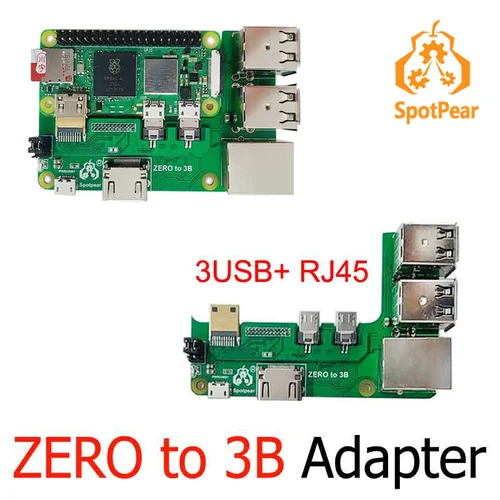 Adaptador de interfaz Raspberry Pi Zero 2w a 3B/4B, placa de expansión Zero a Pi3/Pi4/Pi5, HUB USB Zero Pi0, sombrero RJ45