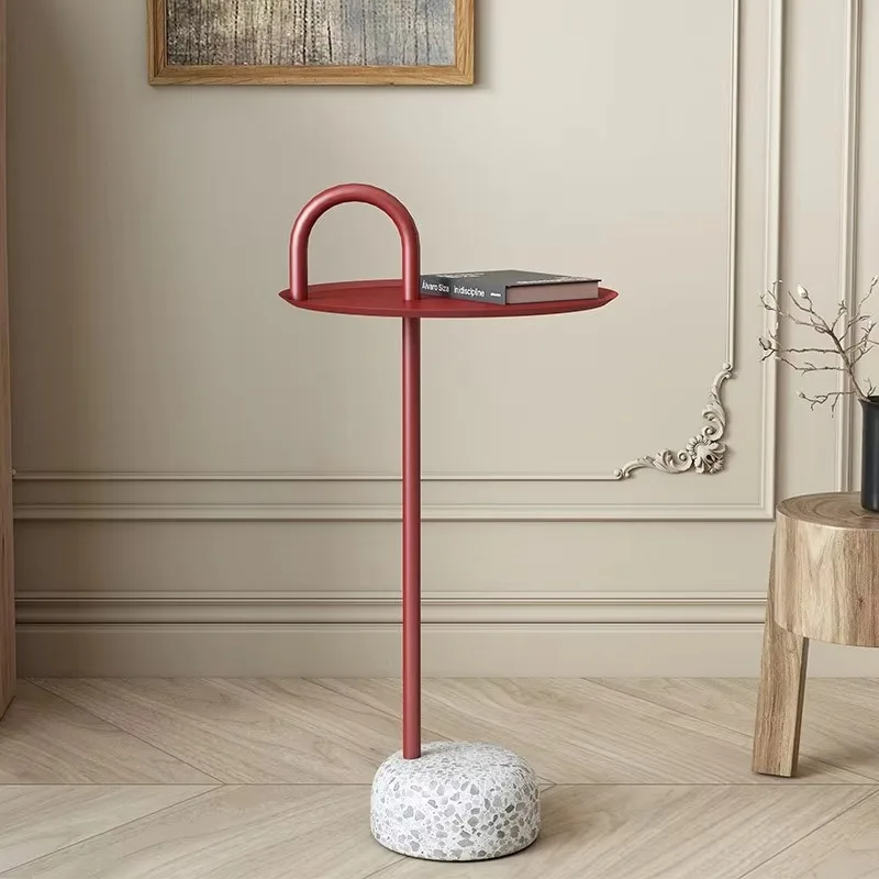Iron Corner Side Table, Small Coffee Bedside Table for Small Apartment Living Room & Bedroom