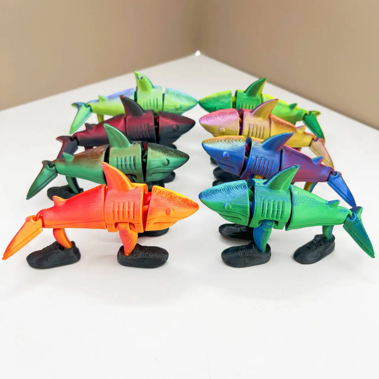 

Tung TungTung 3D Printed Cute Shark Keychain with Sneakers - Funny Walking Shark Car Accessory