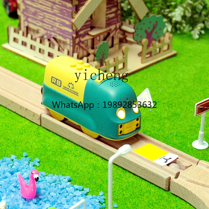 Programming Small Train Toy Car Boy Children 3-6 Years Old Baby Puzzle Electric Rail Car Suit