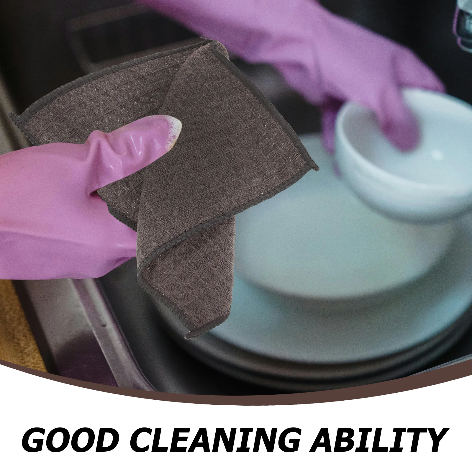 

5pcs Waffle Weave Dish Towels Kitchen Cleaning Cloth Absorbent Non-Scratch Washcloths For Dishes Countertops Glassware