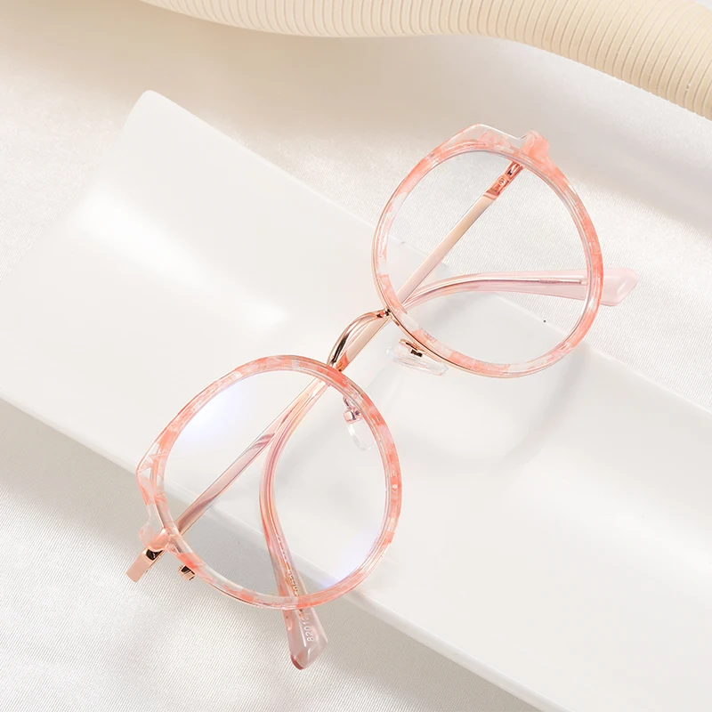 Anti Blue Light Black Clear Glasses Frame Women Fashion Round Transparent Trendy Optical Eyeglasses for Ladies Oversize Eyewear