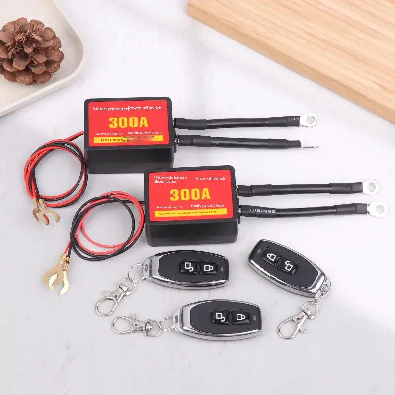12V 300A Car Smart Remote Battery Disconnect Switch Pure Copper Relay Cut-Off For Isolator Cars/SUVs W/ Wireless Battery Switch