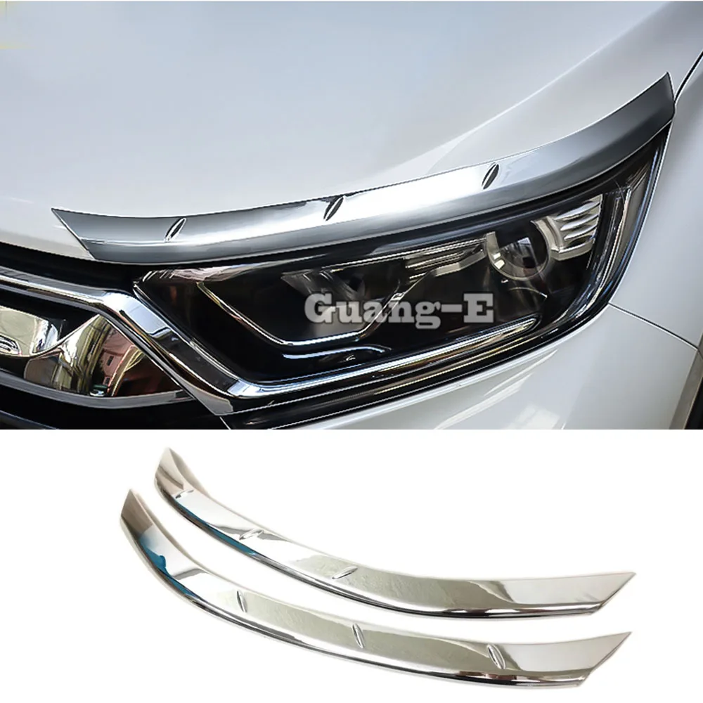 

Front Headlights Eyebrow Trim for Honda CRV CR-V 2017 2018 2019 2020 Head Lamp Hood Guard Frame Car Stickers Accessories 2PCS