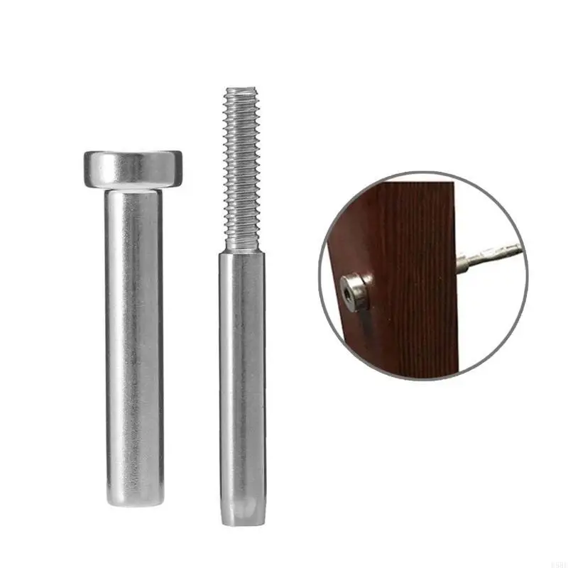 D5BE Marine Stainless Steel Swage 3/4/5mm Wire Rope Right Hand Thread End Terminal Rope Fittings Cable Railing