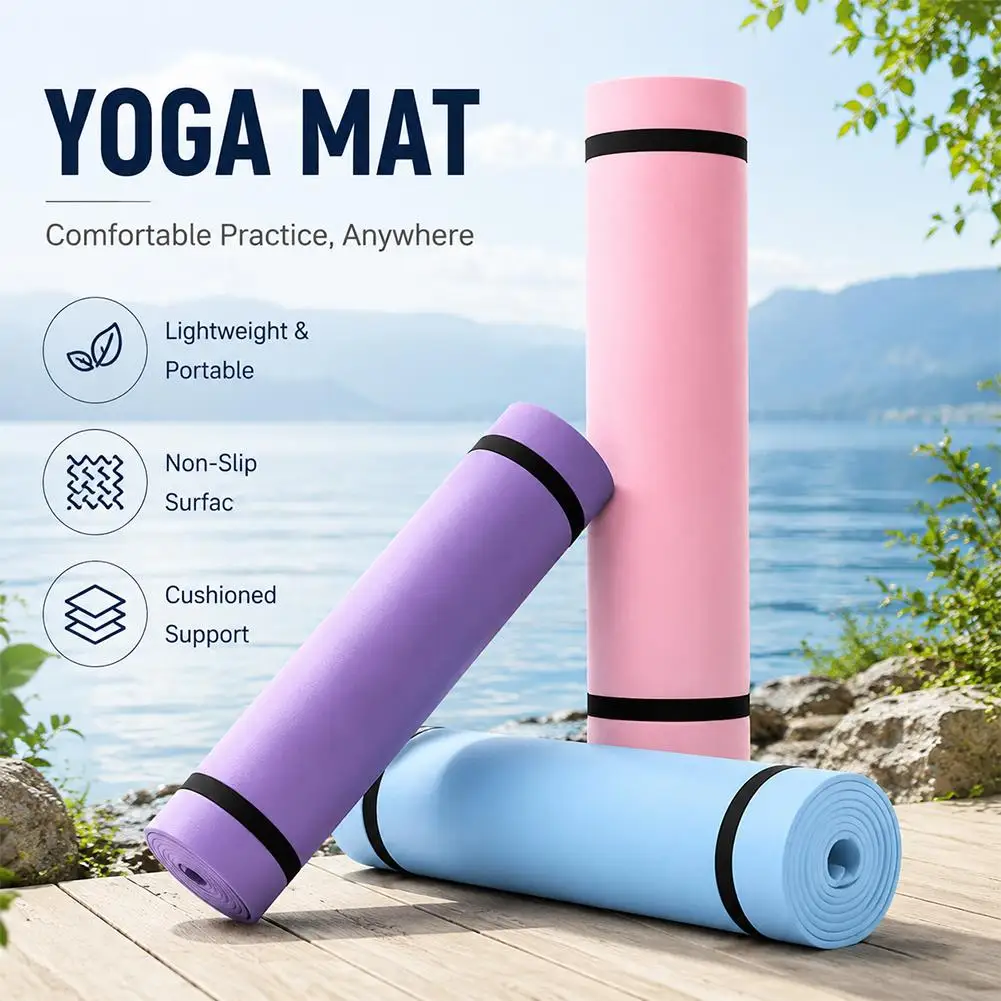 Image of Yoga-Matte, rutschfeste Übungs-Fitness-Pilates-Matte, dicke Yoga-Matte, rutschfeste Sport-Fitness-Matte für Übungen, Yoga, Pilates-Matte